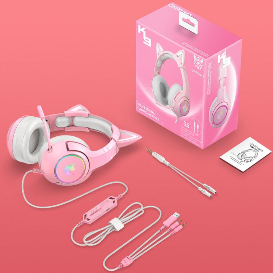Kit Gaming Rose 4 in 1 headphones + mouse + keyboard + accessories