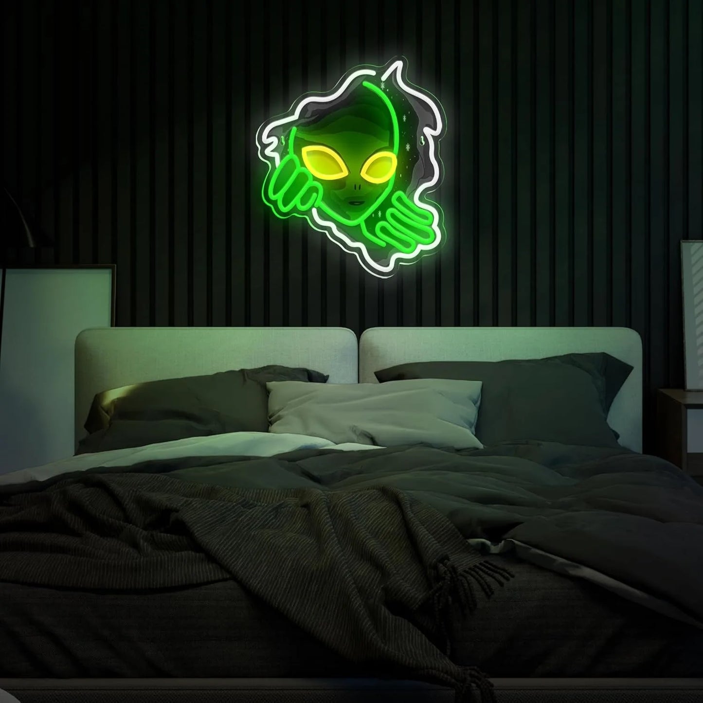 Néon led Alien Visage