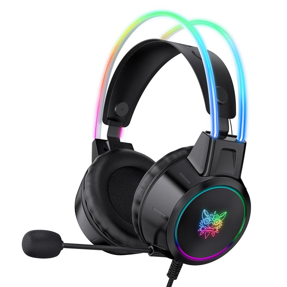 casque gaming rgb noir avec micro