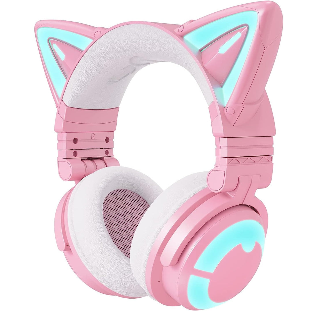 casque oreilles de chat rose
