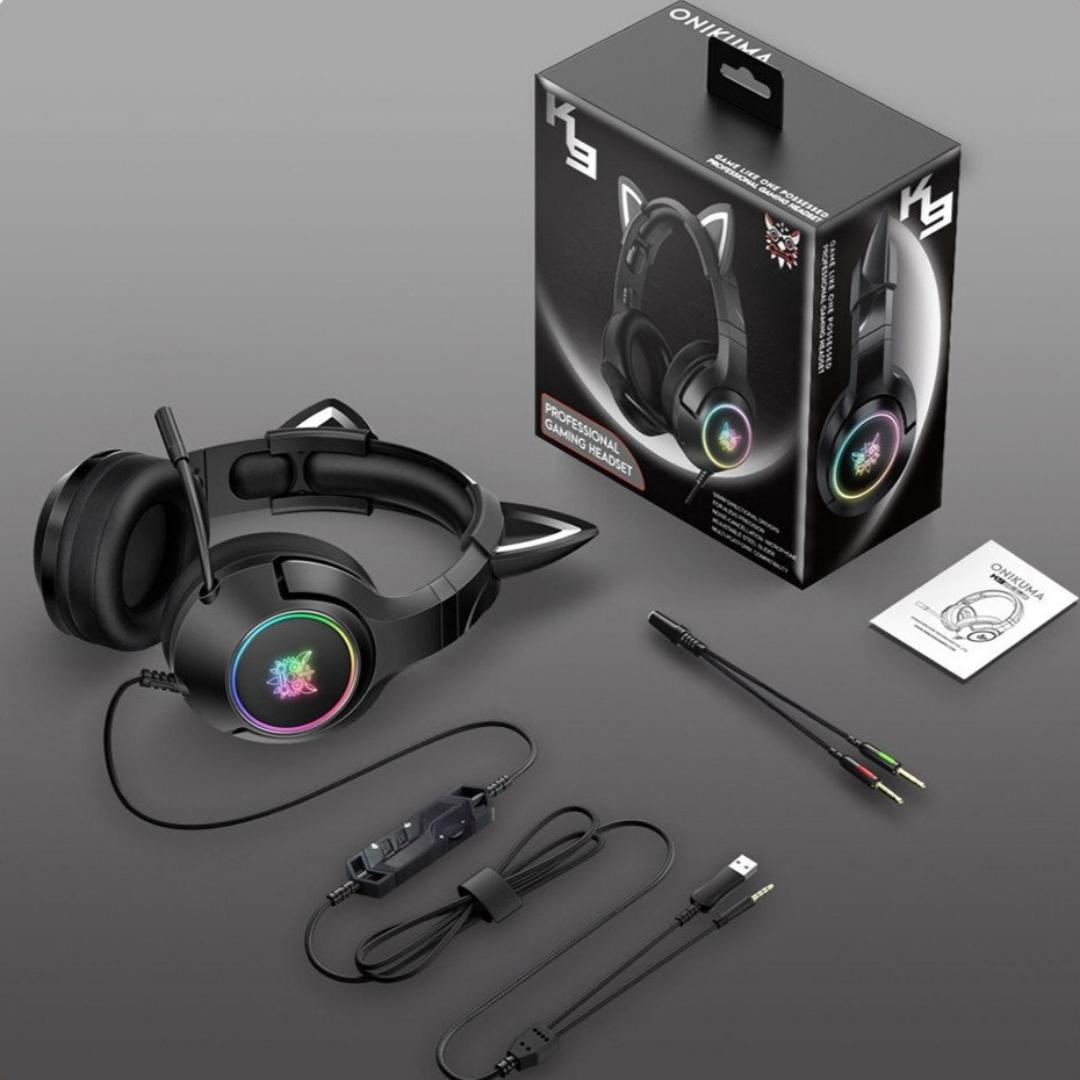 casque oreille chat coffret noir