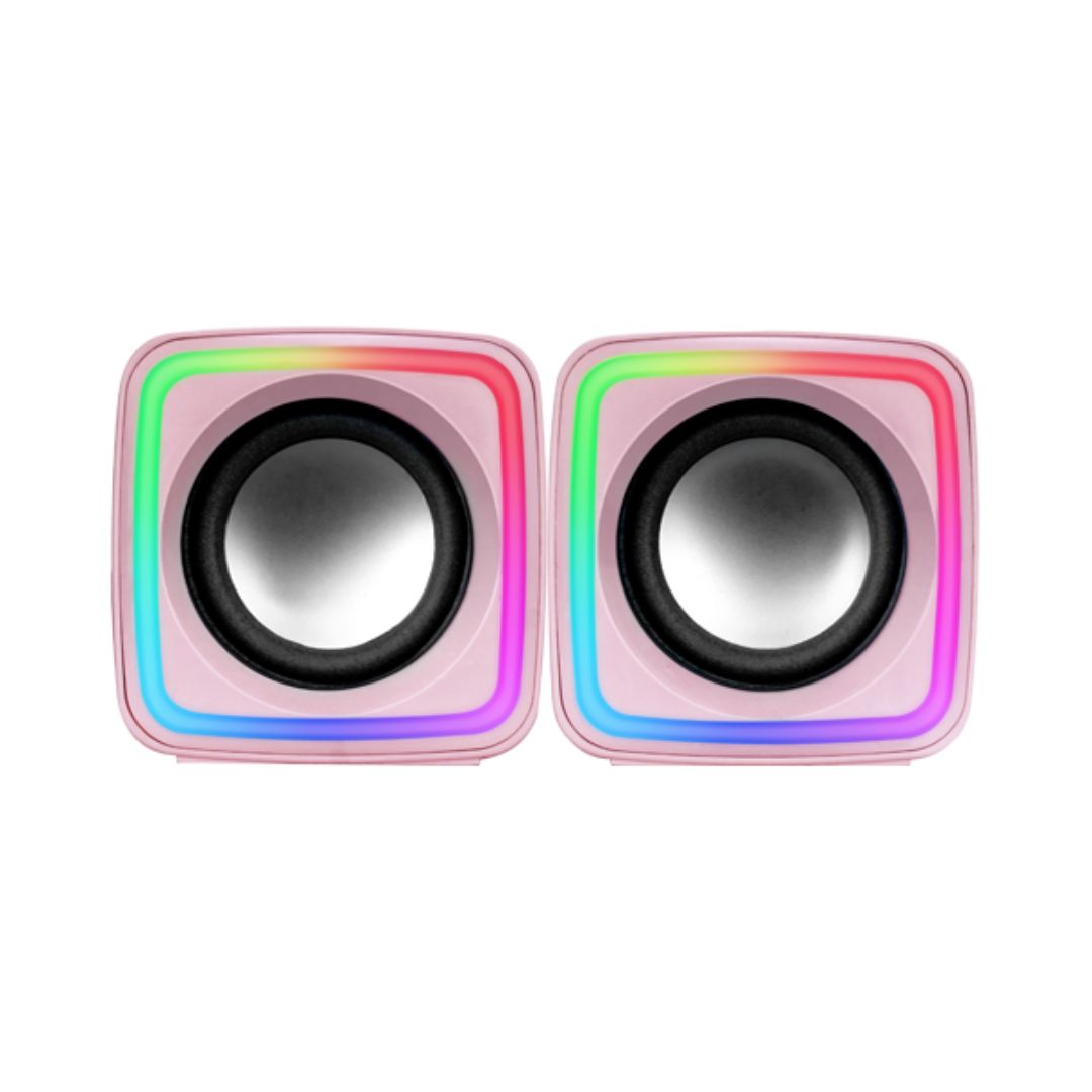 enceintes pc gamer rose