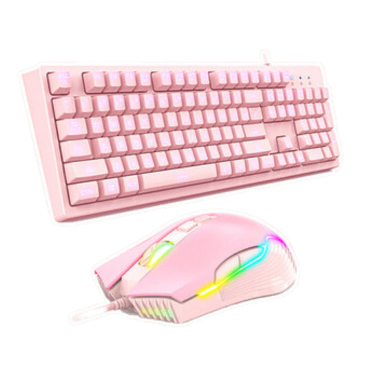 Kit Gaming Rose 4 en 1 casque + souris + clavier + accessoires