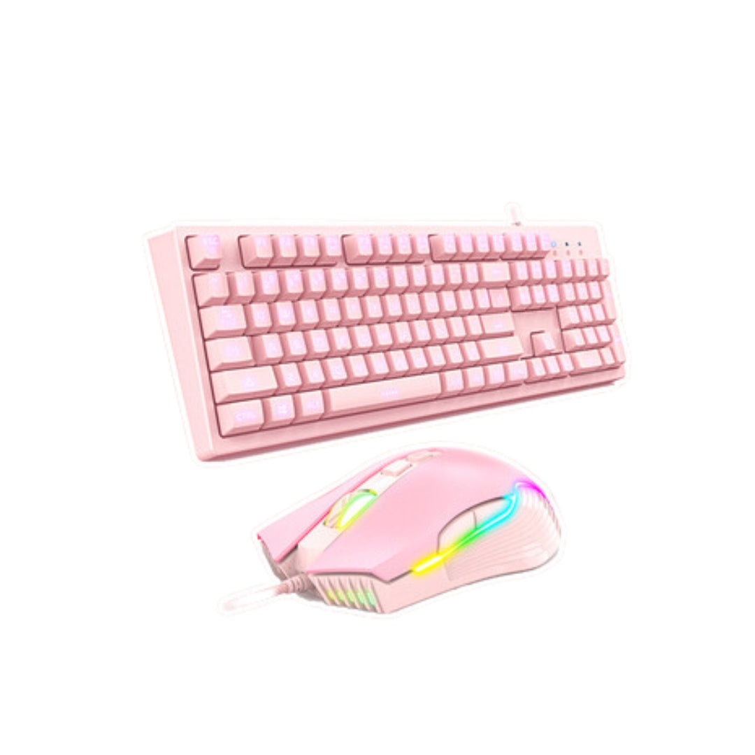 Kit Gaming Rose 4 in 1 headphones + mouse + keyboard + accessories