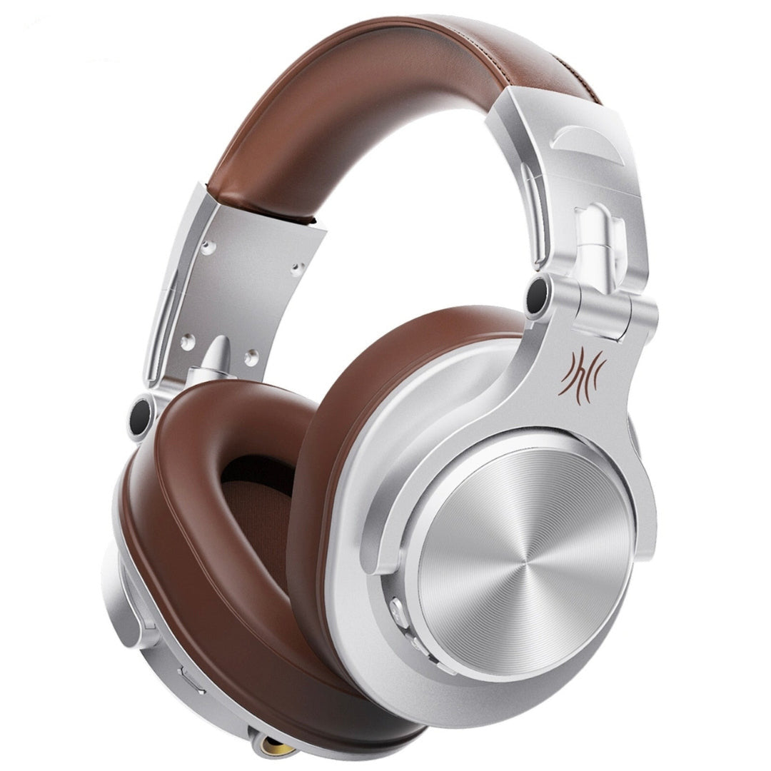 casque bluetooth cuir marron