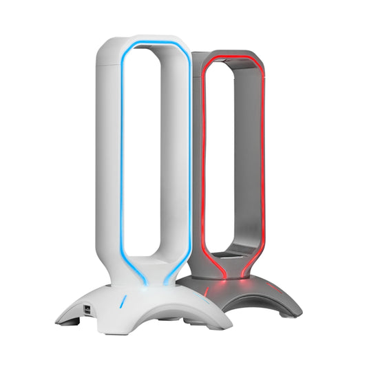 support casque gamer blanc et gris