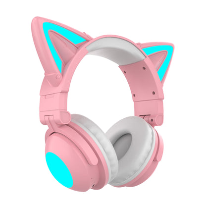 casque oreilles chat rose