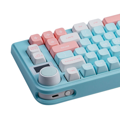 clavier mecanique bleu rose avec molette