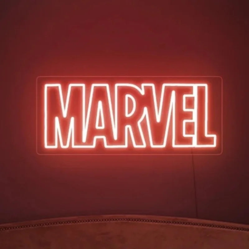 neon led marvel logo