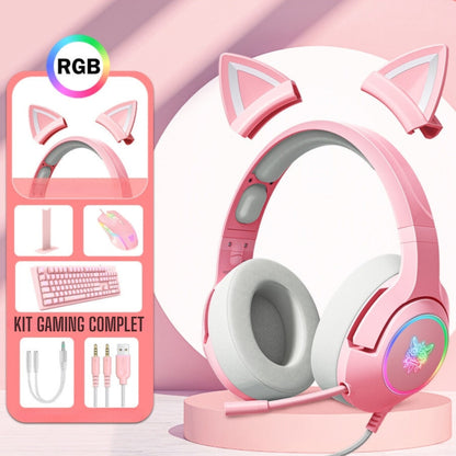 Kit Gaming Rose 4 in 1 headphones + mouse + keyboard + accessories